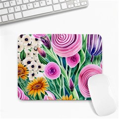 Cheerful And Captivating Watercolor Flowers Small Mousepad