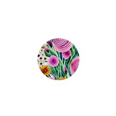 Cheerful And Captivating Watercolor Flowers 1  Mini Magnets