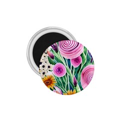 Cheerful And Captivating Watercolor Flowers 1.75  Magnets