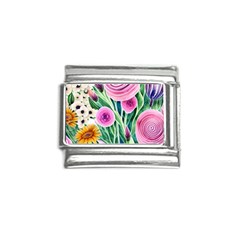 Cheerful And Captivating Watercolor Flowers Italian Charm (9mm)