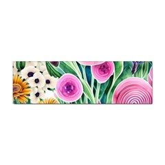 Cheerful And Captivating Watercolor Flowers Sticker (Bumper)