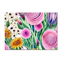 Cheerful And Captivating Watercolor Flowers Sticker A4 (100 Pack) by GardenOfOphir