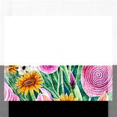 Cheerful And Captivating Watercolor Flowers Rectangular Jigsaw Puzzl