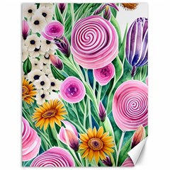 Cheerful And Captivating Watercolor Flowers Canvas 12  X 16  by GardenOfOphir