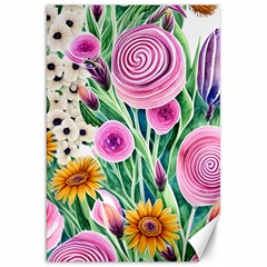 Cheerful And Captivating Watercolor Flowers Canvas 20  x 30 