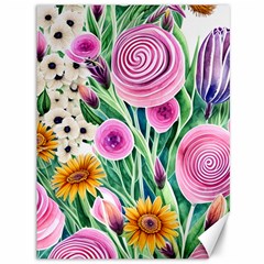 Cheerful And Captivating Watercolor Flowers Canvas 36  x 48 