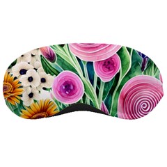 Cheerful And Captivating Watercolor Flowers Sleeping Mask