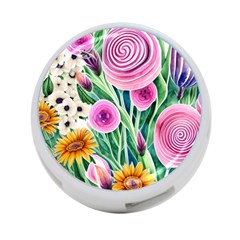 Cheerful And Captivating Watercolor Flowers 4-port Usb Hub (one Side) by GardenOfOphir