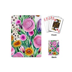 Cheerful And Captivating Watercolor Flowers Playing Cards Single Design (mini) by GardenOfOphir