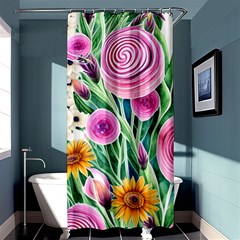 Cheerful And Captivating Watercolor Flowers Shower Curtain 36  x 72  (Stall) 