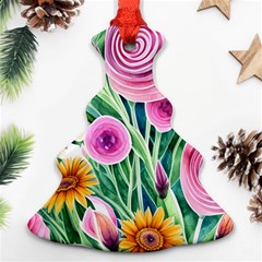 Cheerful And Captivating Watercolor Flowers Ornament (Christmas Tree) 