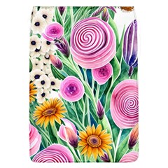 Cheerful And Captivating Watercolor Flowers Removable Flap Cover (l) by GardenOfOphir