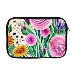 Cheerful And Captivating Watercolor Flowers Apple MacBook Pro 17  Zipper Case