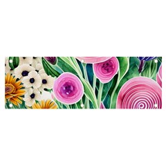 Cheerful And Captivating Watercolor Flowers Banner And Sign 6  X 2 