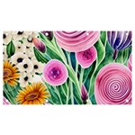 Cheerful And Captivating Watercolor Flowers Banner and Sign 7  x 4  Front