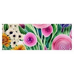 Cheerful And Captivating Watercolor Flowers Banner and Sign 8  x 3 