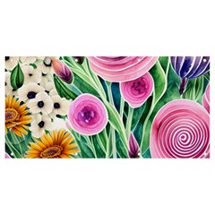 Cheerful And Captivating Watercolor Flowers Banner And Sign 8  X 4  by GardenOfOphir