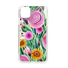 Cheerful And Captivating Watercolor Flowers Iphone 11 Tpu Uv Print Case