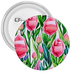 Cheerful And Captivating Watercolor Flowers 3  Buttons by GardenOfOphir