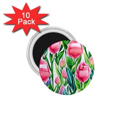 Cheerful And Captivating Watercolor Flowers 1 75  Magnets (10 Pack)  by GardenOfOphir