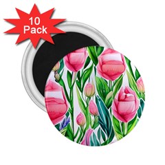 Cheerful And Captivating Watercolor Flowers 2 25  Magnets (10 Pack)  by GardenOfOphir