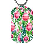 Cheerful And Captivating Watercolor Flowers Dog Tag (One Side) Front