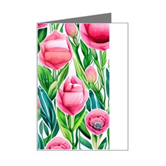 Cheerful And Captivating Watercolor Flowers Mini Greeting Card by GardenOfOphir