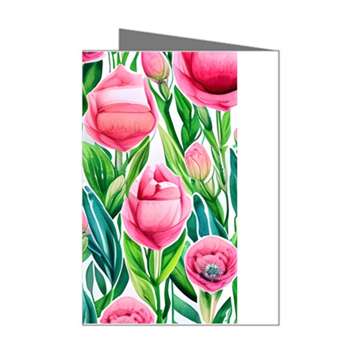 Cheerful And Captivating Watercolor Flowers Mini Greeting Cards (Pkg of 8)