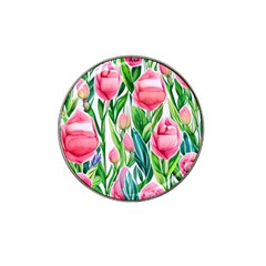 Cheerful And Captivating Watercolor Flowers Hat Clip Ball Marker (4 Pack) by GardenOfOphir