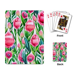 Cheerful And Captivating Watercolor Flowers Playing Cards Single Design (rectangle) by GardenOfOphir