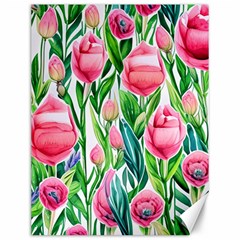 Cheerful And Captivating Watercolor Flowers Canvas 12  X 16  by GardenOfOphir