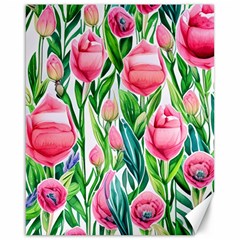 Cheerful And Captivating Watercolor Flowers Canvas 16  X 20  by GardenOfOphir