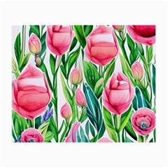 Cheerful And Captivating Watercolor Flowers Small Glasses Cloth (2 Sides) by GardenOfOphir