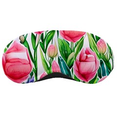 Cheerful And Captivating Watercolor Flowers Sleeping Mask by GardenOfOphir