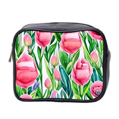 Cheerful And Captivating Watercolor Flowers Mini Toiletries Bag (two Sides) by GardenOfOphir