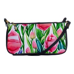 Cheerful And Captivating Watercolor Flowers Shoulder Clutch Bag by GardenOfOphir