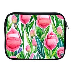 Cheerful And Captivating Watercolor Flowers Apple Ipad 2/3/4 Zipper Cases by GardenOfOphir