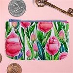 Cheerful And Captivating Watercolor Flowers Large Coin Purse Front