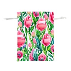 Cheerful And Captivating Watercolor Flowers Lightweight Drawstring Pouch (s) by GardenOfOphir