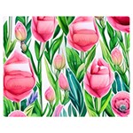 Cheerful And Captivating Watercolor Flowers One Side Premium Plush Fleece Blanket (Medium) 60 x50  Blanket Front