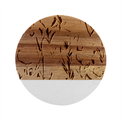 Cheerful And Captivating Watercolor Flowers Marble Wood Coaster (round)