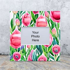 Cheerful And Captivating Watercolor Flowers White Box Photo Frame 4  X 6  by GardenOfOphir