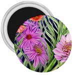 Cheerful Watercolors – Flowers Botanical 3  Magnets Front