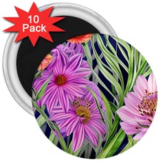 Cheerful Watercolors – Flowers Botanical 3  Magnets (10 Pack)  by GardenOfOphir