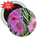 Cheerful Watercolors – Flowers Botanical 3  Magnets (100 pack) Front