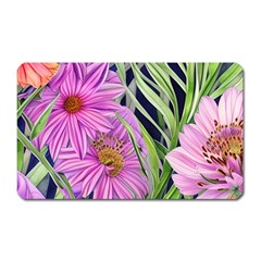 Cheerful Watercolors – Flowers Botanical Magnet (rectangular) by GardenOfOphir