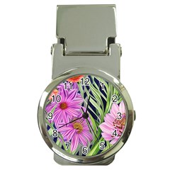 Cheerful Watercolors – Flowers Botanical Money Clip Watches by GardenOfOphir