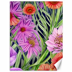 Cheerful Watercolors – Flowers Botanical Canvas 36  X 48  by GardenOfOphir