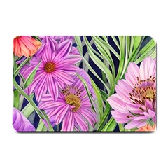 Cheerful Watercolors – Flowers Botanical Small Doormat by GardenOfOphir