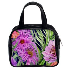 Cheerful Watercolors – Flowers Botanical Classic Handbag (two Sides) by GardenOfOphir